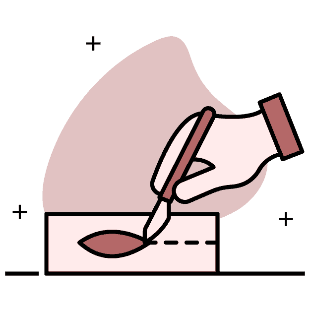 ícono de una biopsia de piel.